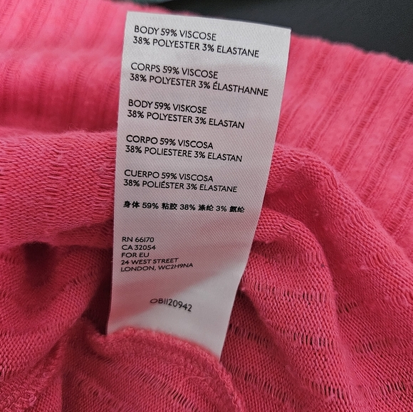 Maeve by Anthropologie Vanna Coral Pink Ribbed Top Size L - Picture 9 of 10